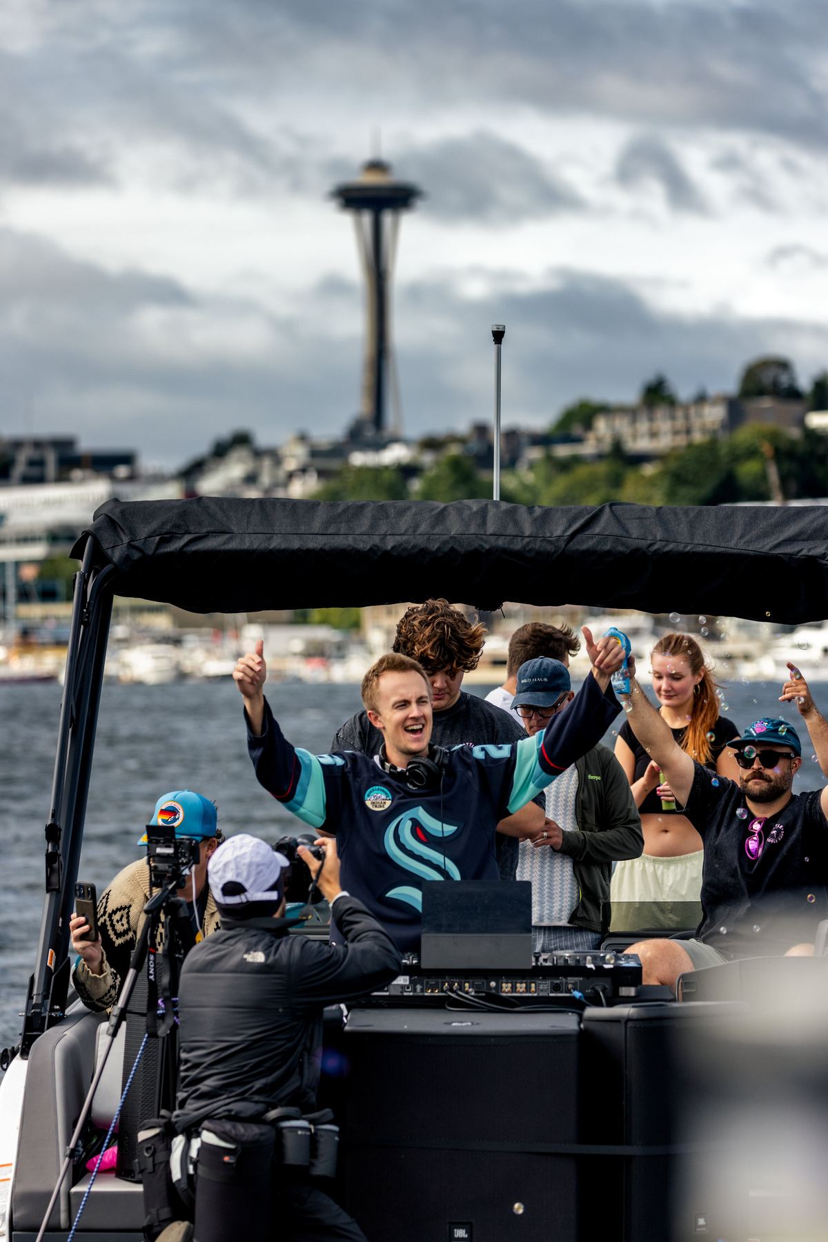 DJing on a boat in Seattle